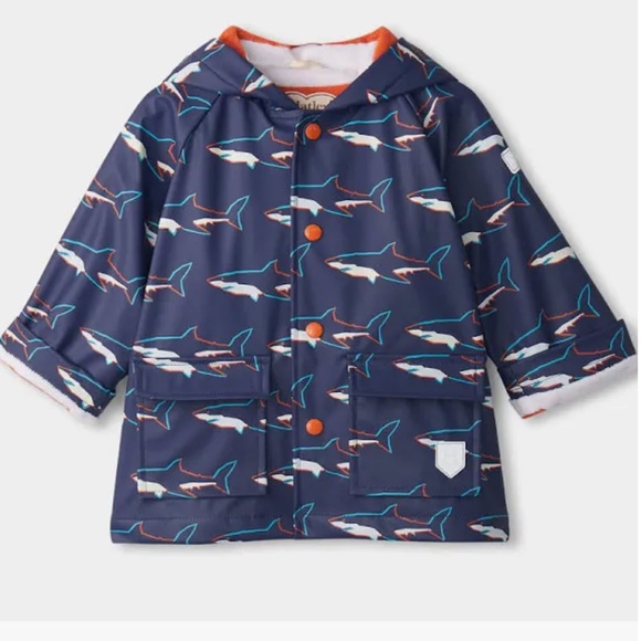 Hatley Baby Boys Sharks Rain Jacket Size 4T - Picture 2 of 6